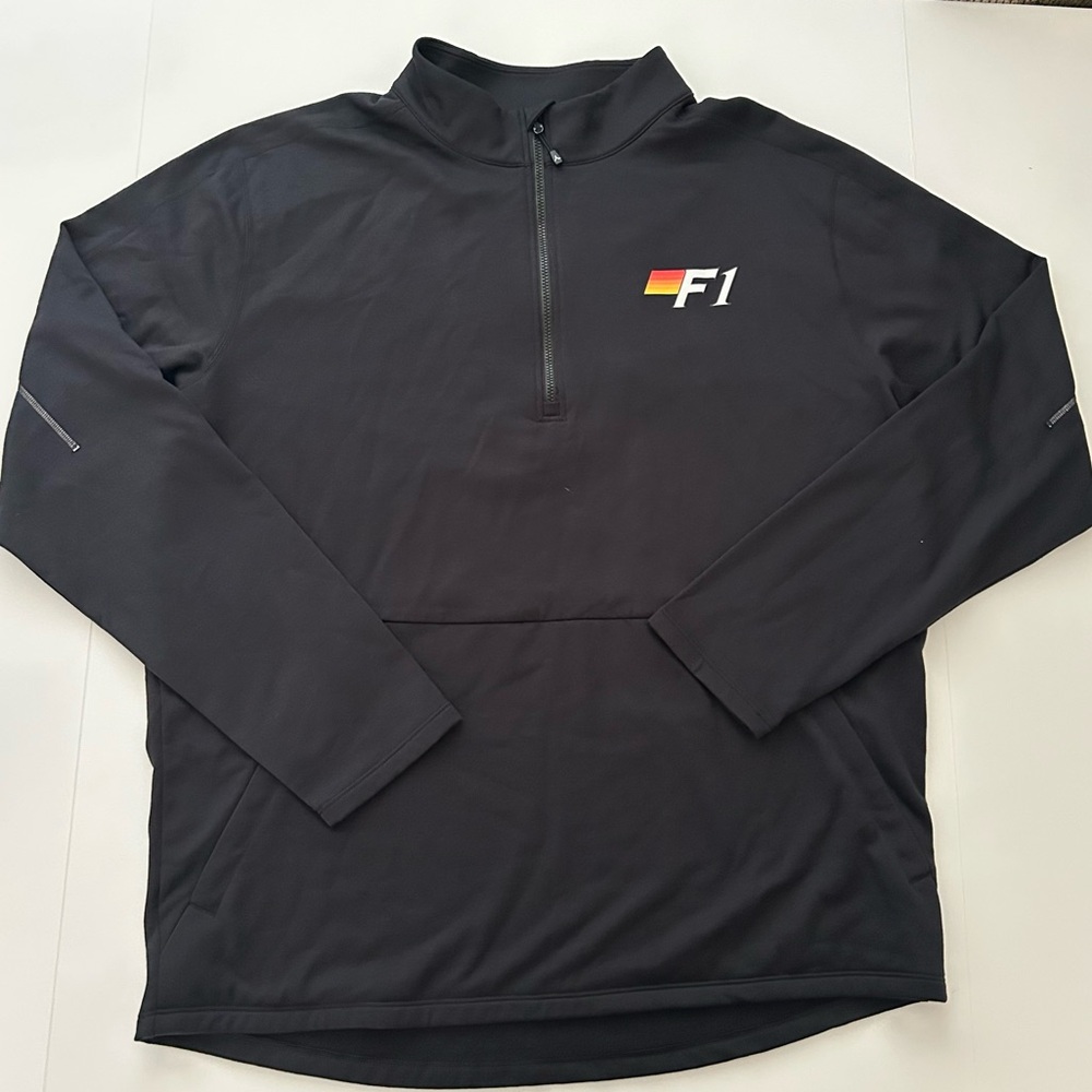 ⭐ Ren Athletics Black Front Quarter Zip Front Pocket Sweatshirt Size Large